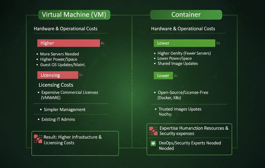 vm vs container cost (TCO)